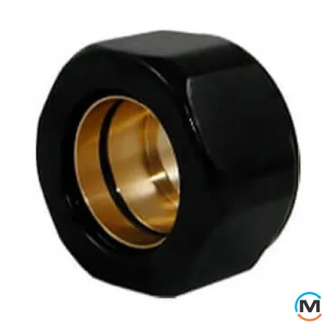 Резьбовое соединение Schlosser для медных труб GW M 22x1,5 x 15 mm Cu RAL9005 черный мат, фото 