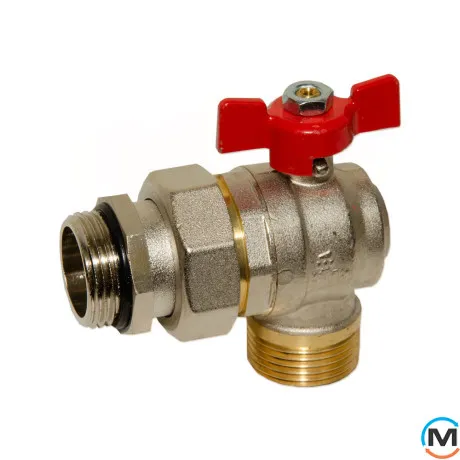 Кран-американка кутовий Bianchi 1" ЗЗ (red/червоний) "метелик" 0÷110 °C, фото 