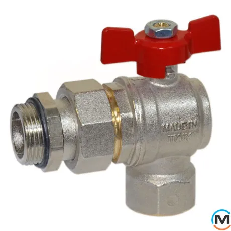 Кран-американка кутовий кульовий Bianchi 1/2" (red/червоний) "метелик", фото , зображення 2