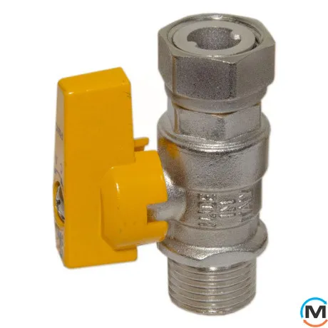 Кран газовий прямий Bianchi 1/2" З х 1/2" В (накидна гайка), фото , зображення 2