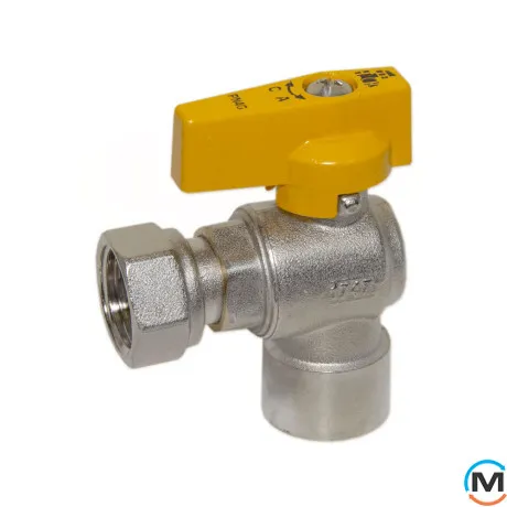 Кран газовий кутовий Bianchi 3/4" В х 3/4" В (накидна гайка), фото 