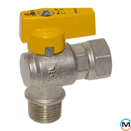 Кран газовий кутовий Bianchi 1/2" З х 3/4" В (накидна гайка), фото , зображення 2