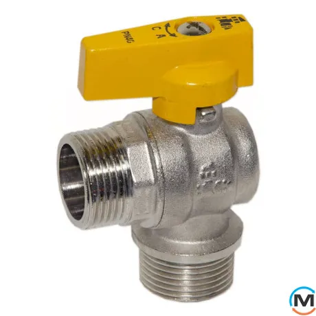 Кран газовий кутовий Bianchi 3/4" ЗЗ, фото , зображення 2
