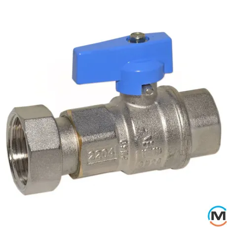 Кран прямий Bianchi 1/2" Х 1/2" В з накидною гайкою (blue/синій), фото , зображення 3