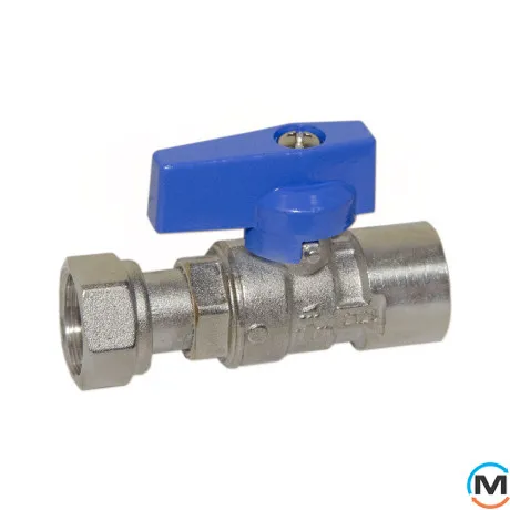Кран прямий Bianchi 1/2" Х 1/2" В з накидною гайкою (blue/синій), фото 