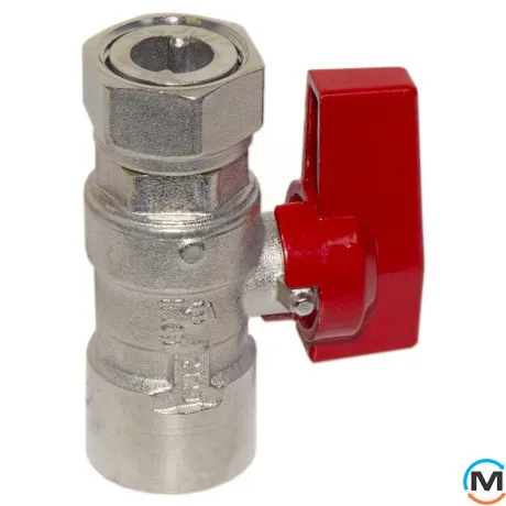 Кран прямий Bianchi 1/2" Х 1/2" В з накидною гайкою (red/червоний), фото , зображення 2