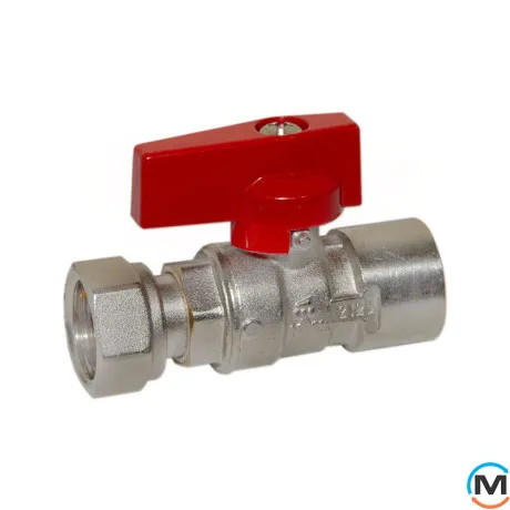 Кран прямий Bianchi 1/2" Х 1/2" В з накидною гайкою (red/червоний), фото 