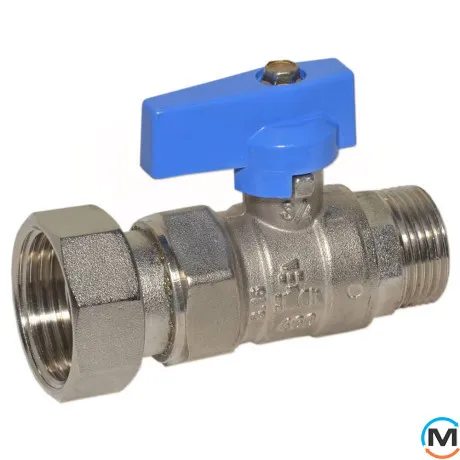 Кран прямий Bianchi 3/4" З х 3/4" В з накидною гайкою (blue/синій), фото , зображення 3