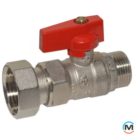 Кран прямий Bianchi 3/4" З х 1" В з накидною гайкою (red/червоний), фото , зображення 3