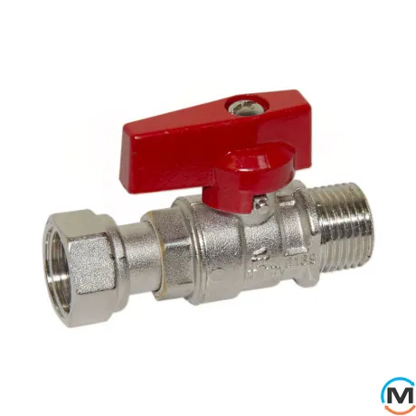 Кран прямий Bianchi 1/2" З х 1/2" У з накидною гайкою (red/червоний), фото 