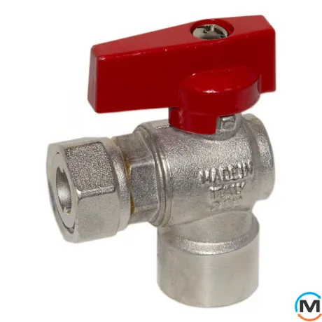 Кран кутовий Bianchi 1/2" Х 1/2" В з накидною гайкою (red/червоний), фото , зображення 2
