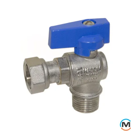 Кран кутовий Bianchi 1/2" З х 1/2" У з накидною гайкою (blue/синій), фото 