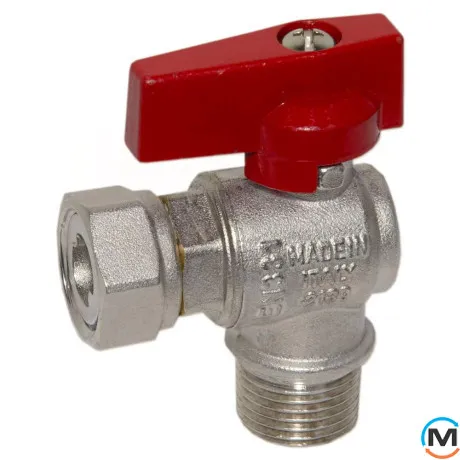 Кран кутовий Bianchi 1/2" З х 3/4" В з накидною гайкою (red/червоний), фото , зображення 2