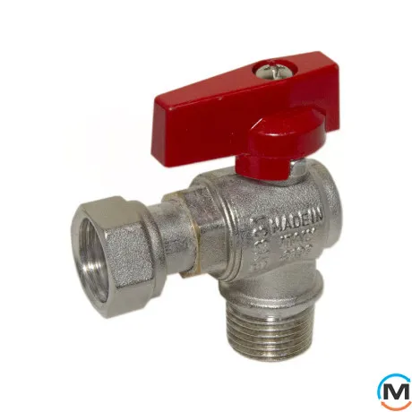 Кран кутовий Bianchi 1/2" З х 1/2" В з накидною гайкою (red/червоний), фото 