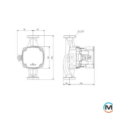 Циркуляционный насос Grundfos ALPHA1 25-80 180 220-240V 9H, фото , изображение 5