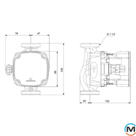 Циркуляционный насос Grundfos ALPHA1 GO 25-60 130 220-240V, фото , изображение 5