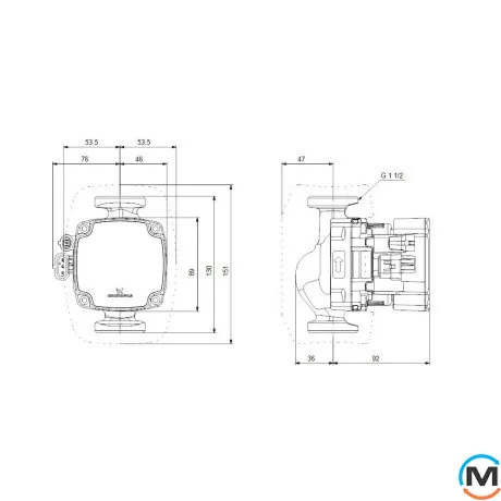 Циркуляционный насос Grundfos ALPHA2 GO K 25-75 130 220-240, фото , изображение 5