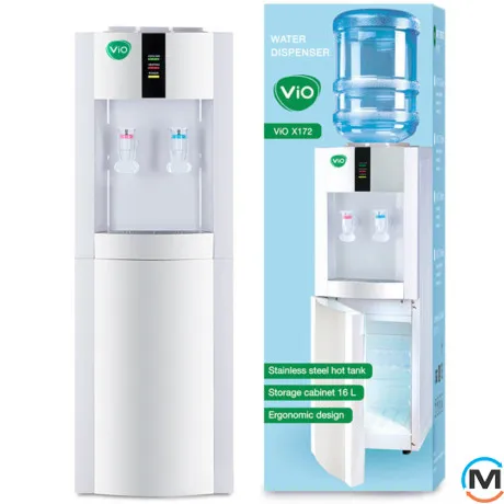 Кулер для воды ViO X172-FCF напольный с компрессорным охлаждением и встроенным белым холодильником, Цвет: Белый, фото , изображение 2