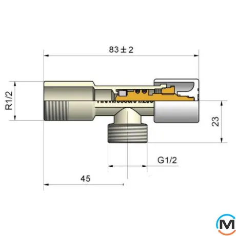 Кран сантехнический Schlosser грибковый хромированный DN15 1/2", фото , изображение 3