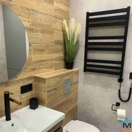 Полотенцесушитель Genesis-Aqua Tristar flat  DRY 1200x530 чорний, фото , изображение 2