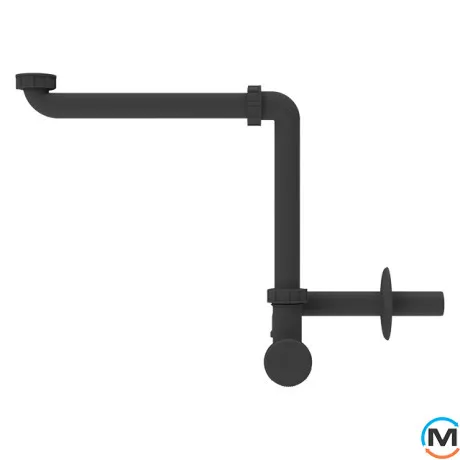 Сифон Hutterer & Lechner HL137Nblack/30 компактный для умывальника DN32х5/4" черный, фото 