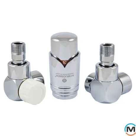 Комплект термостатический Schlosser Exclusive осевой левый GZ 1/2" x 15mm Cu хром, фото 