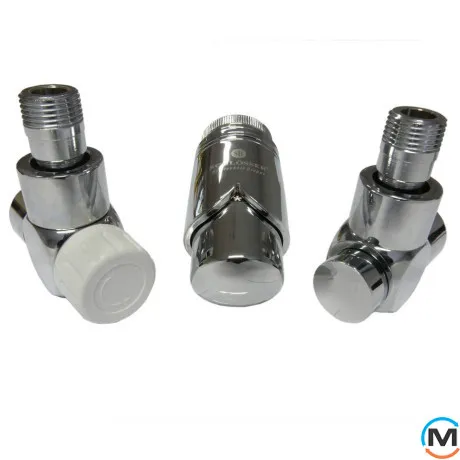 Комплект термостатичний Schlosser Exclusive кутовий GZ 1/2" x 15mm Cu хром, фото 