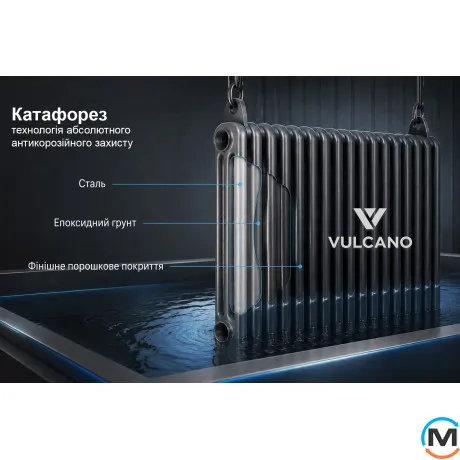 Радиатор Vulcano TO-BE 3-трубный 2000×460×107 1966Вт нижнее-центр белый, фото , зображення 8