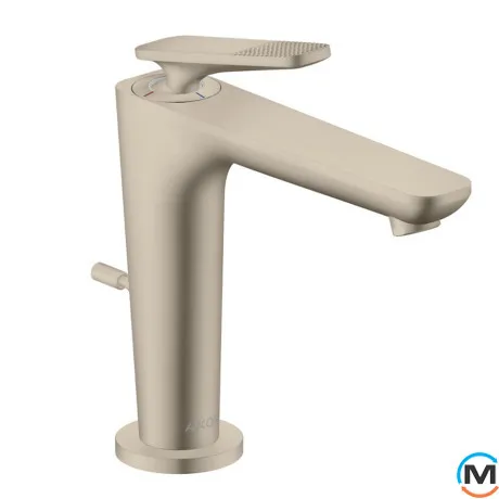 Смеситель для умывальника Axor Citterio C 125 Cubic cut CoolStart с дон.клап. pop-up Brushed Nickel, фото 
