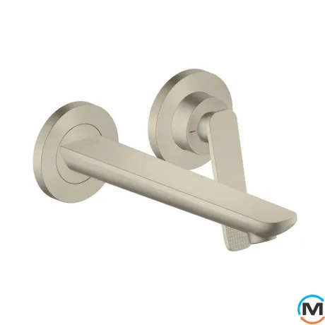 Смеситель для умывальника Axor Citterio C 195 Cubic cut со стены Brushed Nickel, фото 