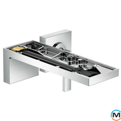 Смеситель для умывальника AXOR MyEdition 221 на 2 отверстия хром/зеркальное стекло, фото , изображение 2
