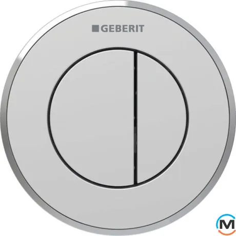 Клавиша смыва Geberit Type 10 пневматическая для двойного смыва скрытого монтажа хром матовый, фото 