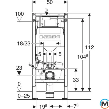 Система инсталляции Geberit Duofix Sigma для подвесного унитаза 112 см, фото , изображение 3