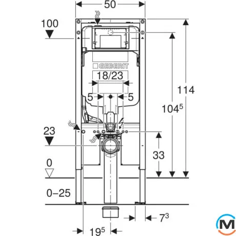 Система инсталляции Geberit Duofix Sigma для подвесного унитаза 114 см со смывным бачком скрытого монтажа Sigma 8 см, фото , изображение 3