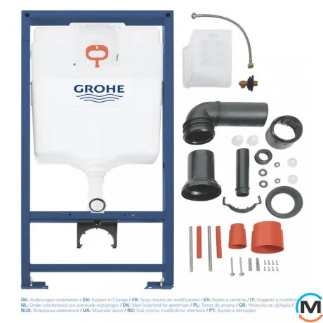 Інсталяція для унітазу Grohe Rapid SL 3 в 1 із кнопкою Skate Cosmopolitan альпійський білий, фото , зображення 7