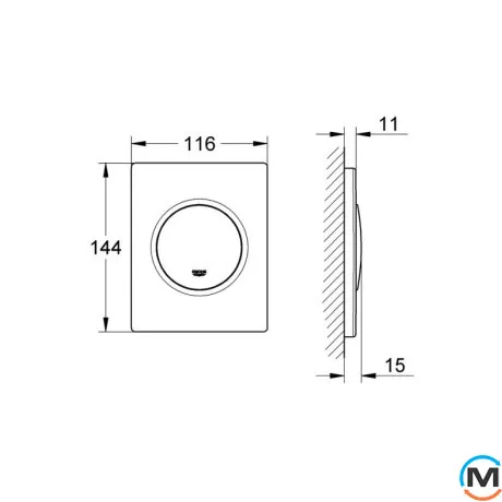 Накладна панель змиву для пісуару Grohe Nova Cosmopolitan, фото , зображення 3