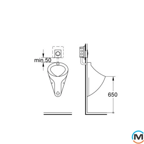 Накладна панель змиву для пісуару Grohe Nova Cosmopolitan, фото , зображення 4