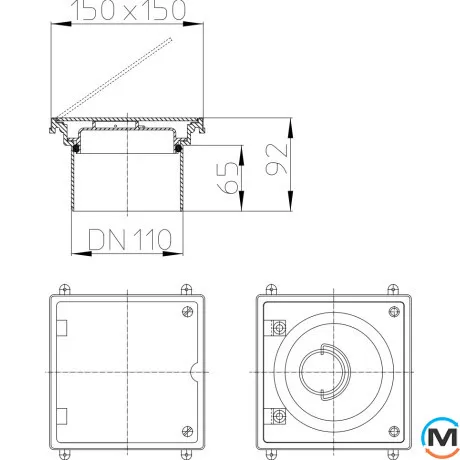 Люк-прочистка Hutterer & Lechner HL98 DN110, фото , изображение 3
