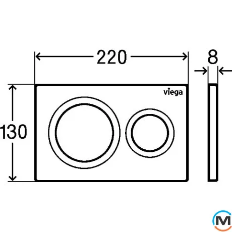 Клавиша смыва Viega Prevista для унитазов Visign for Style 20 хром, фото , изображение 3