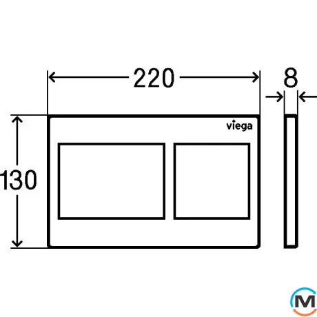 Клавиша смыва Viega Prevista для унитазов Visign for Style 21 хром матовый, фото , изображение 3