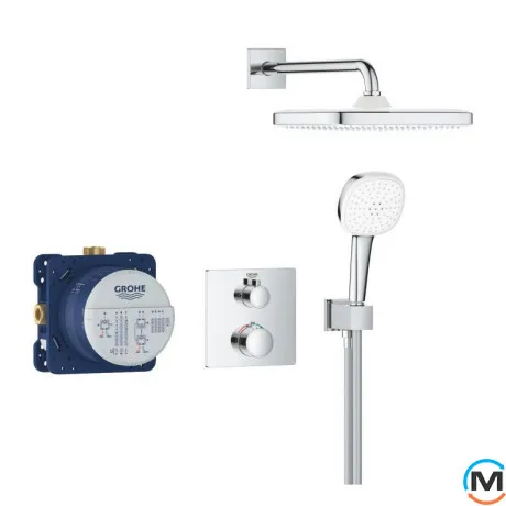 Душевая система скрытого монтажа Grohe Grohtherm Cube хром (34871000), фото , изображение 2
