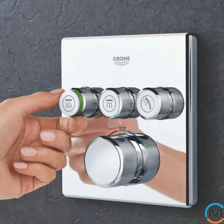 Душевая система скрытого монтажа с термостатом Grohe Grohtherm SmartControl на 3 потребителя хром, фото , изображение 2