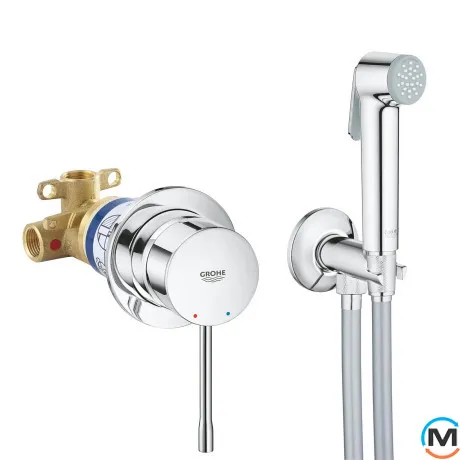 Комплект гигиенического душа со смесителем Grohe Essence хром, фото 