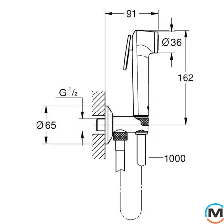 Комплект гигиенического душа Grohe Tempesta-F Trigger Spray хром, фото , изображение 2