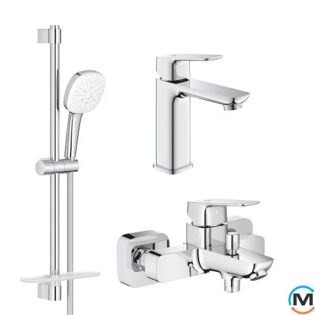 Набор смесителей Grohe Cubeo 1017550000+1018130000+27929003 хром, фото 