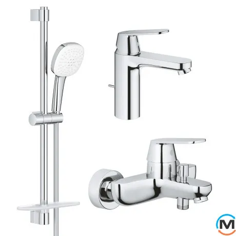 Набор смесителей для ванной Grohe Eurosmart Cosmopolitan 3 в 1 хром, фото 