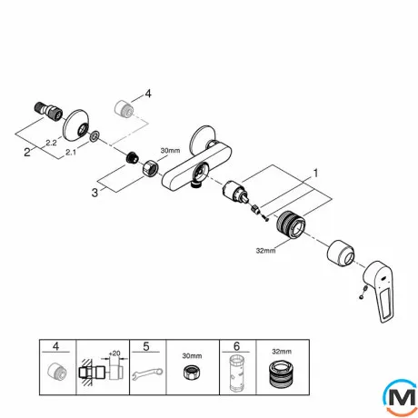 Смеситель для душа Grohe BauLoop New хром, фото , изображение 6