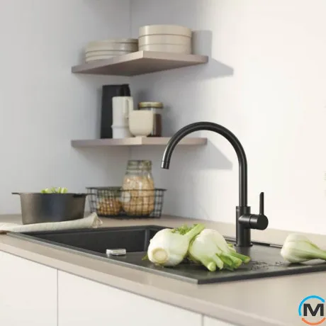 Смеситель для кухни Grohe Ozanne однорычажный черный матовый, фото , зображення 5