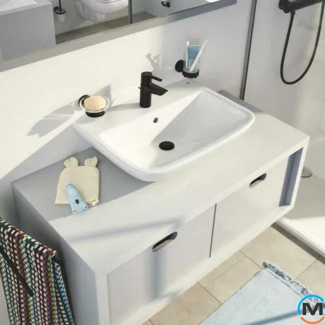 Смеситель для умывальника Grohe Ozanne однорычажный (S-SiZE) черный матовый, фото , зображення 5