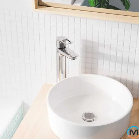 Смеситель для умывальника высокий Grohe BauLoop New XL-Size без донного клапана хром, фото , зображення 3